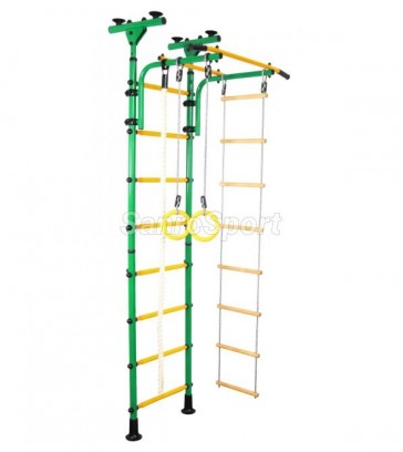 Spordikompleks (võimlemissein) JUNIOR ATLET-R roheline-kollane, 245-290x60cm