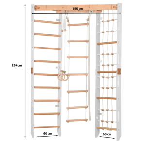 Ronimissein nurka Gym 230 x 150 cm lisadega